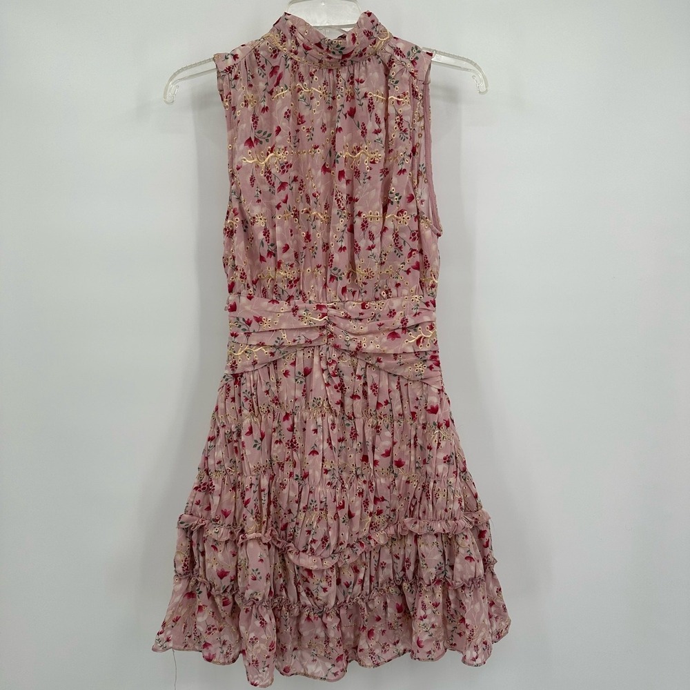 Womens Cottagecore Floral Ruffle Dress Size 8 Romantic Prairie Coquette Feminine